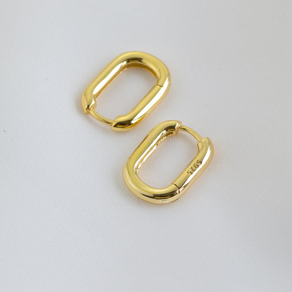 Mini oval hoop earrings