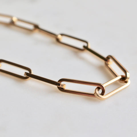 Thick paper clip chain necklace