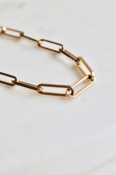 Thick paper clip chain necklace