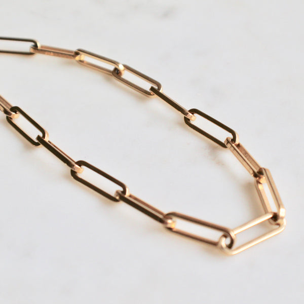 Thick paper clip chain necklace