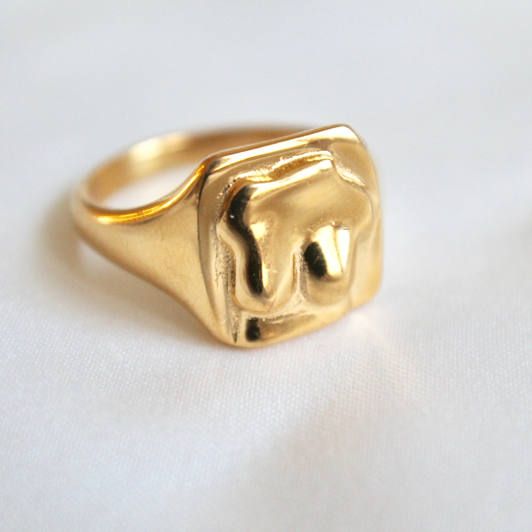 Venus gold signet ring