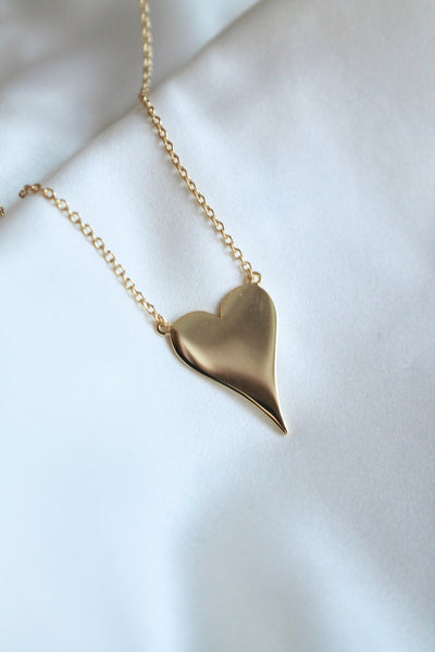 Large size heart sterling silver necklace - Lily Lough Jewelry