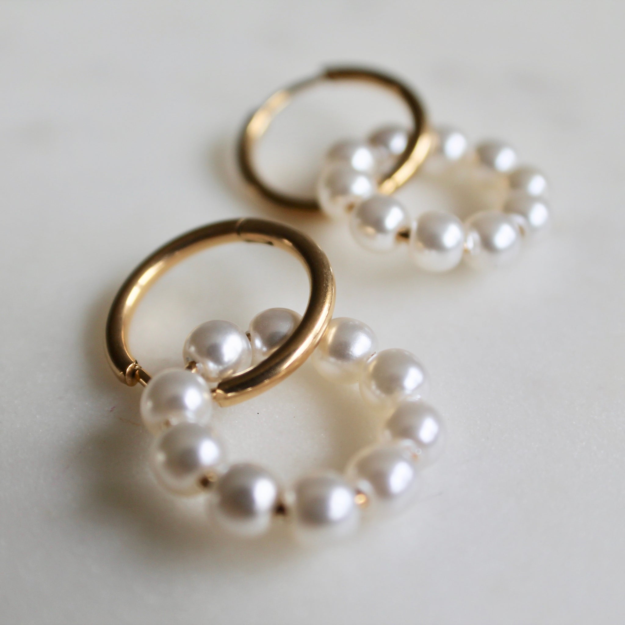 Ashley pearl hoop earrings