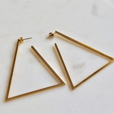 Geo  triangle post earrings