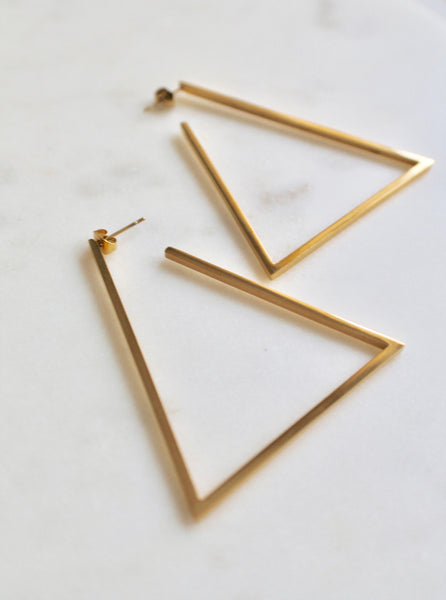 Geo  triangle post earrings