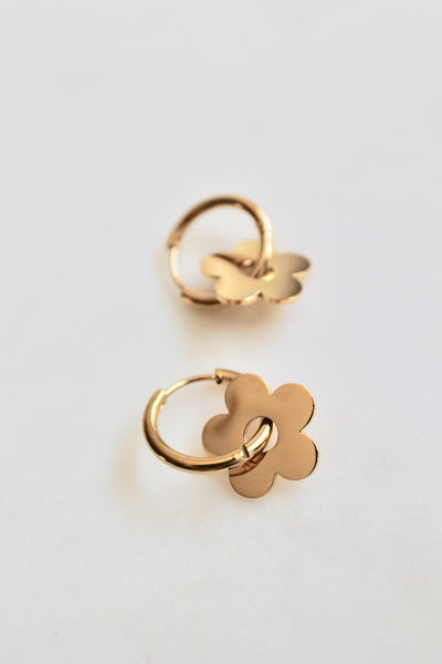 Cute flower hoop earrings