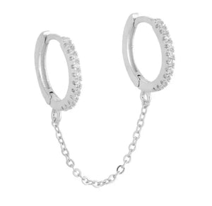 Double hoop chained earrings