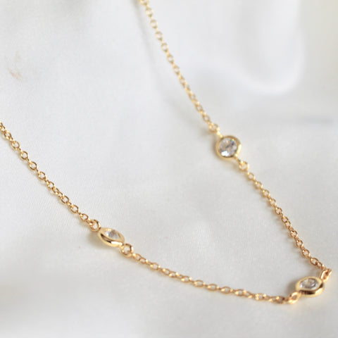 Bezel choker necklace