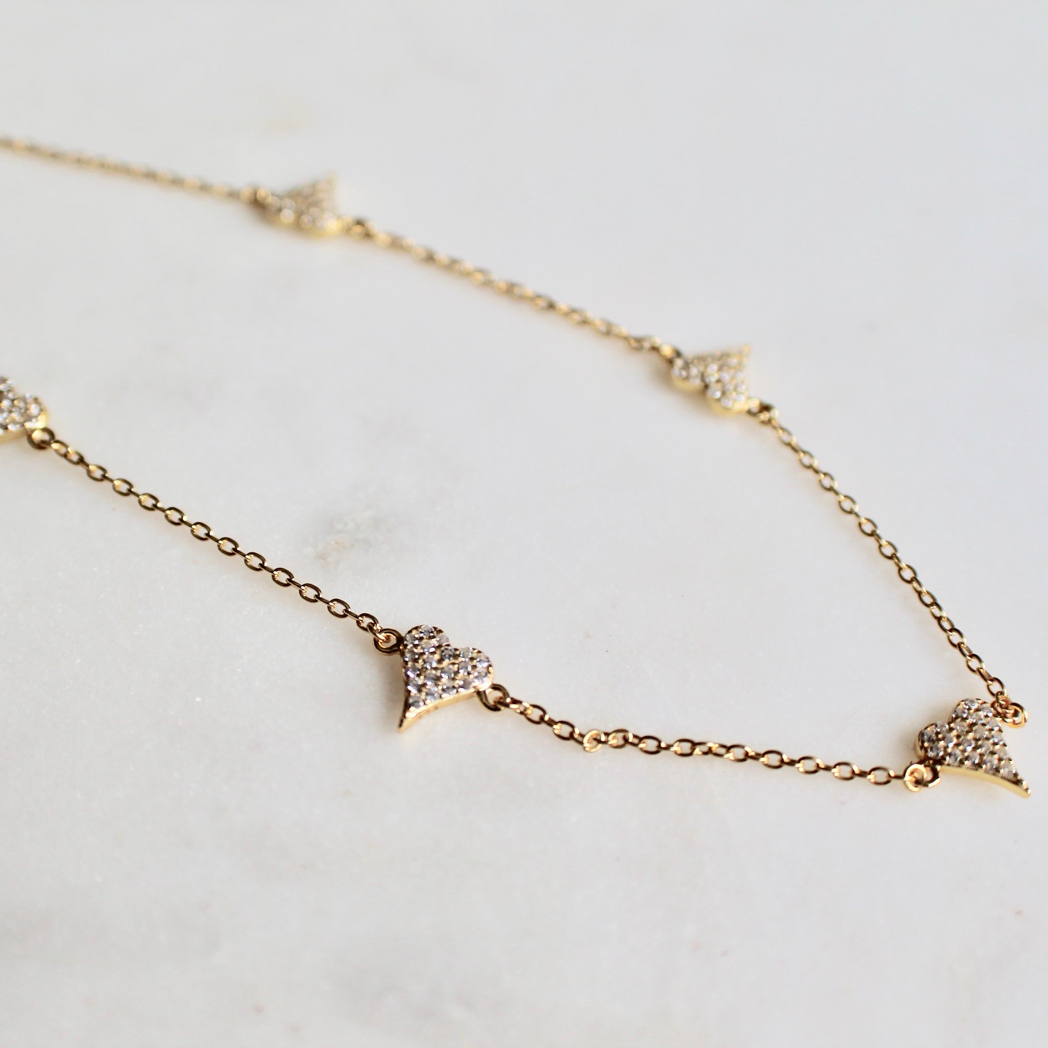 Heart charms ankle bracelet