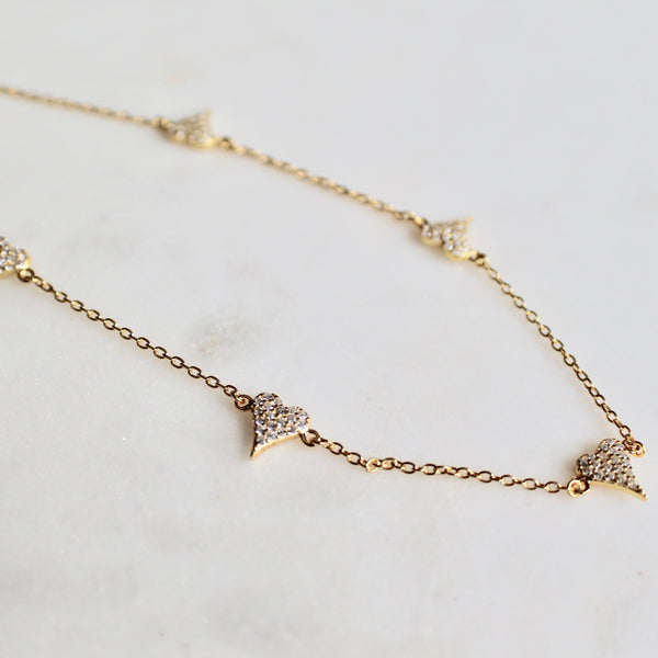 Heart charms ankle bracelet