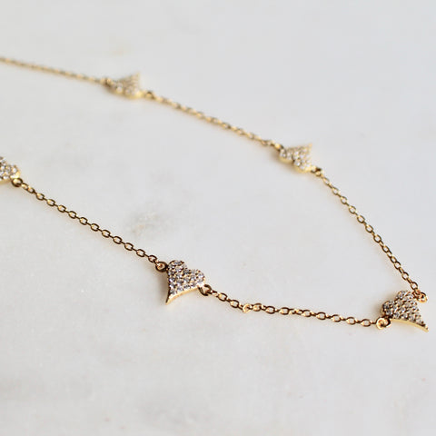Heart charms ankle bracelet