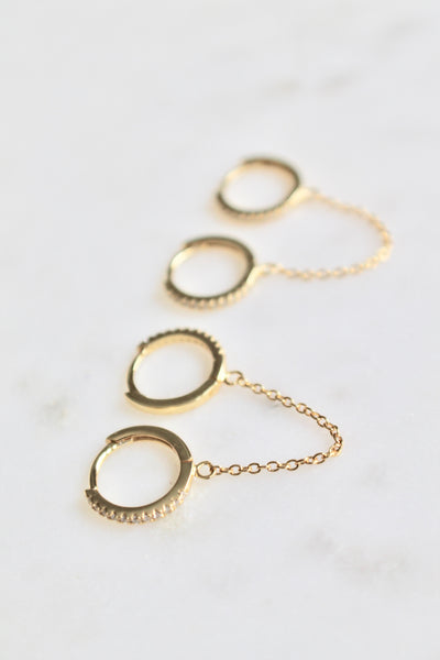 Double hoop chained earrings