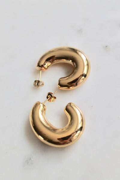 Chunky oval hoop earrings