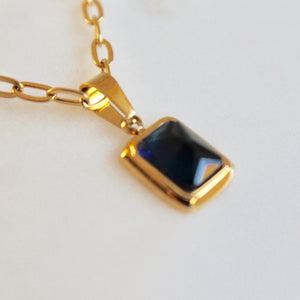 Navy blue pendant necklace