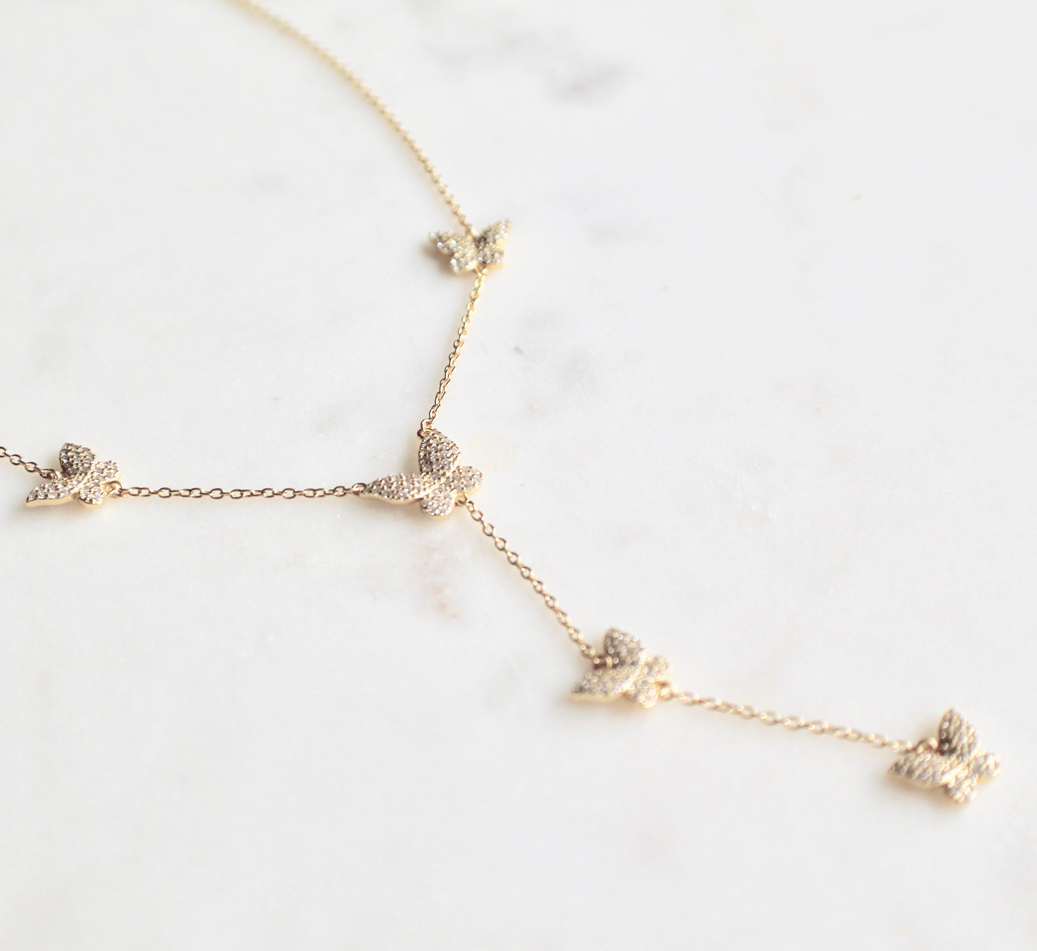Butterfly lariat necklace