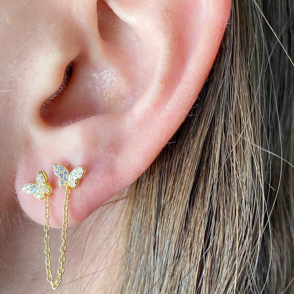 Double butterfly earrings