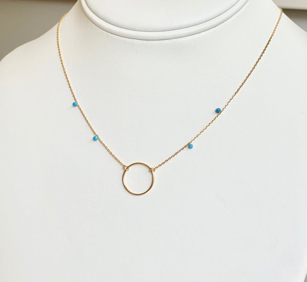 Dainty bead hoop necklace - Lily Lough Jewelry