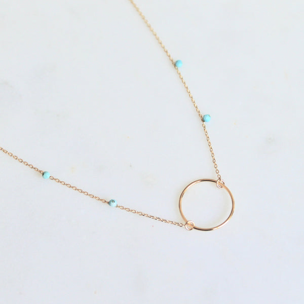 Dainty bead hoop necklace - Lily Lough Jewelry