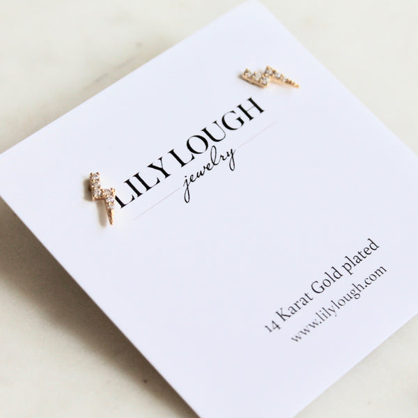 Lightning cz stud earrings - Lily Lough Jewelry