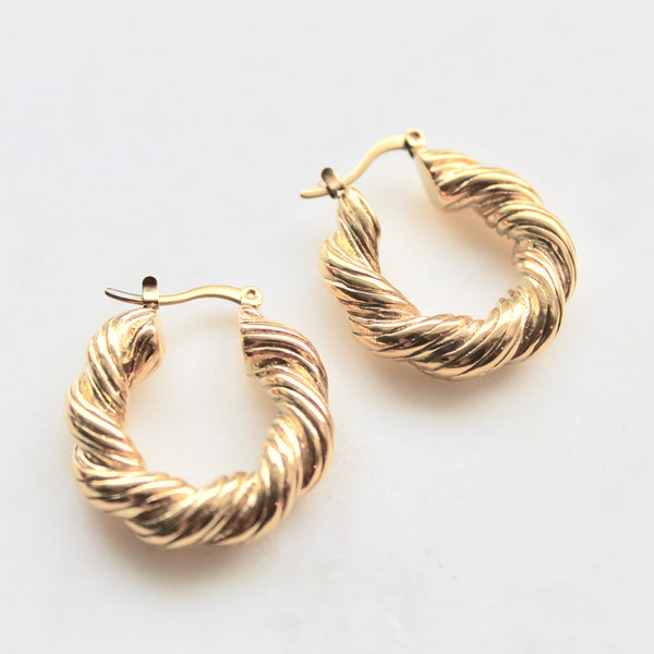 Twisted gold hoops - Lily Lough Jewelry
