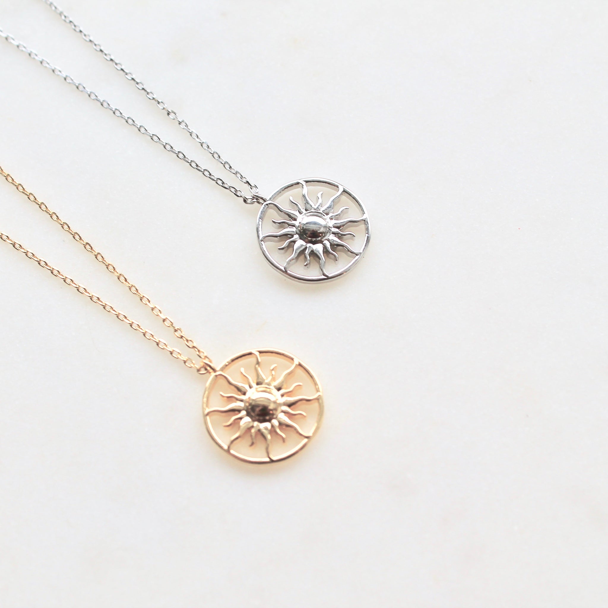Sun disc dainty necklace - Lily Lough Jewelry
