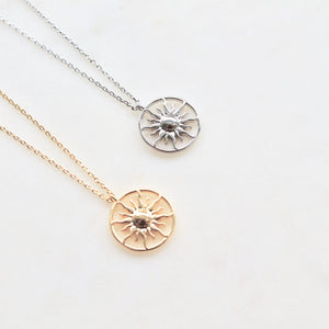Sun disc dainty necklace - Lily Lough Jewelry