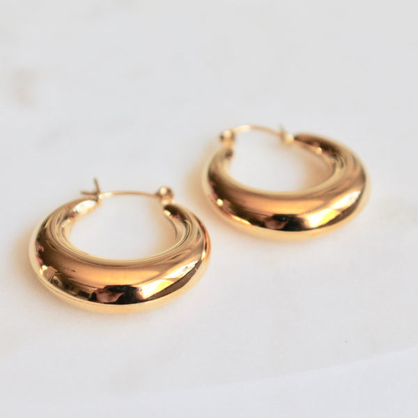 Shiny gold hoops - Lily Lough Jewelry