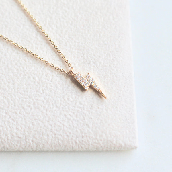 CZ lightening bolt necklace - Lily Lough Jewelry