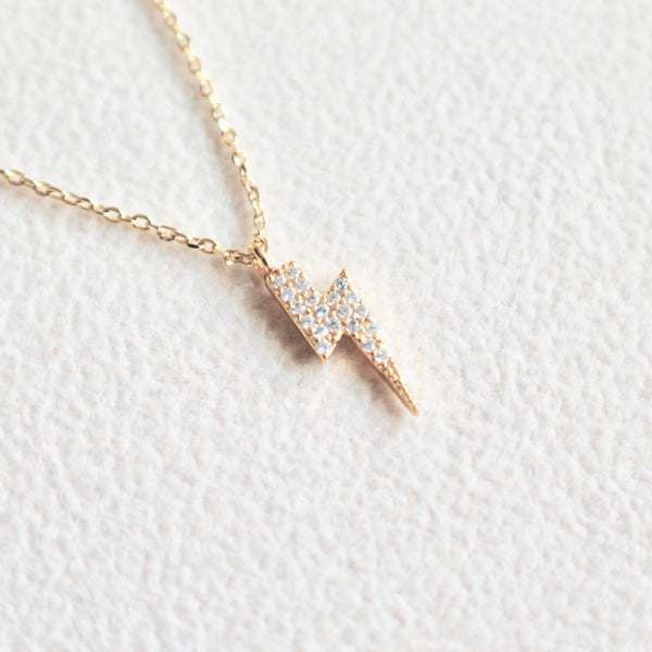 CZ lightening bolt necklace - Lily Lough Jewelry