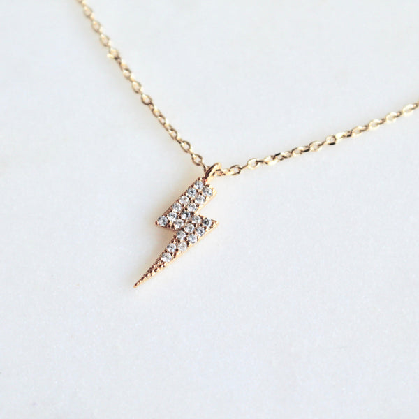 CZ lightening bolt necklace - Lily Lough Jewelry