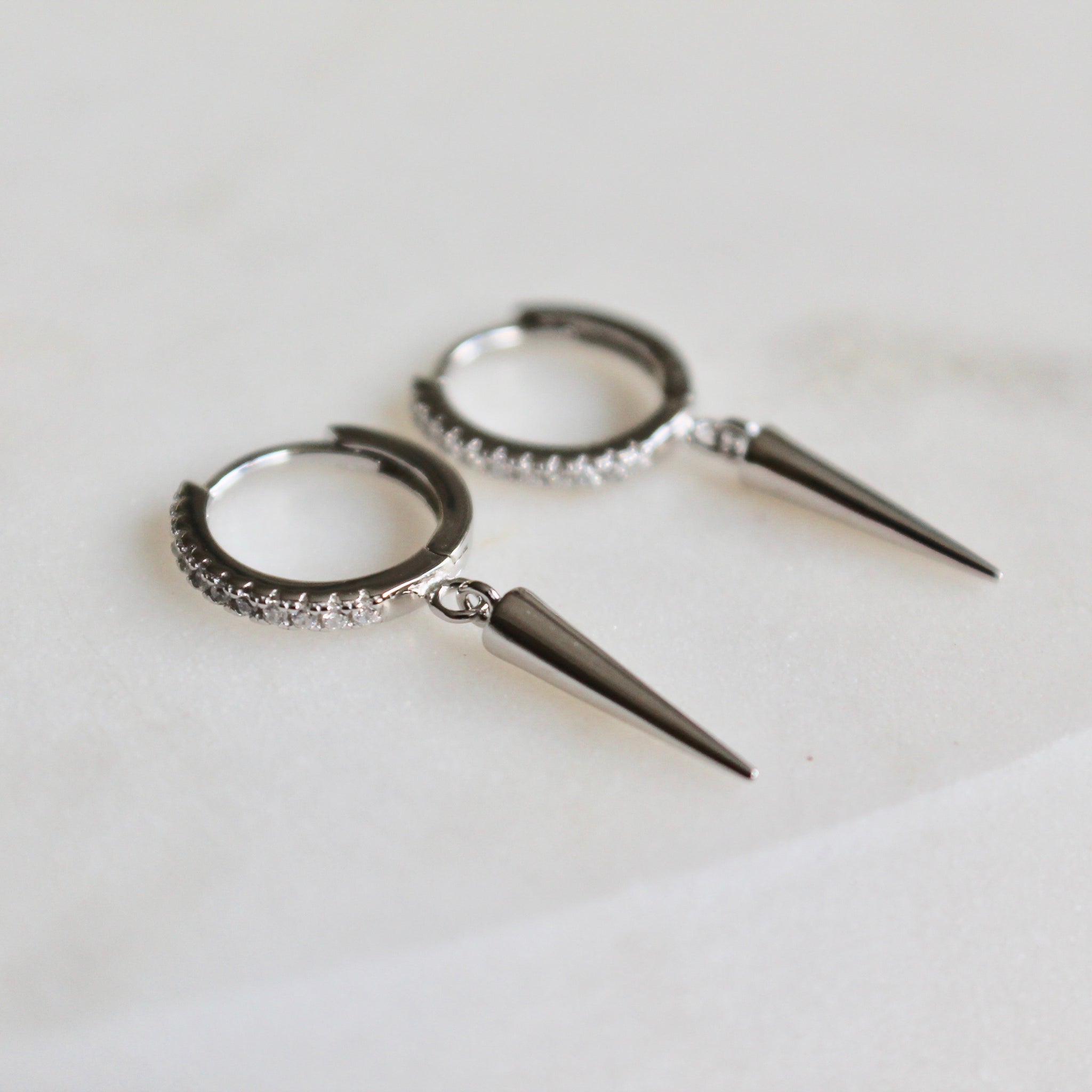 Spike CZ sones huggies - Lily Lough Jewelry
