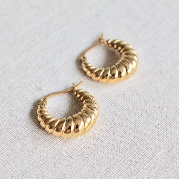 Croissant golden hoops - Lily Lough Jewelry
