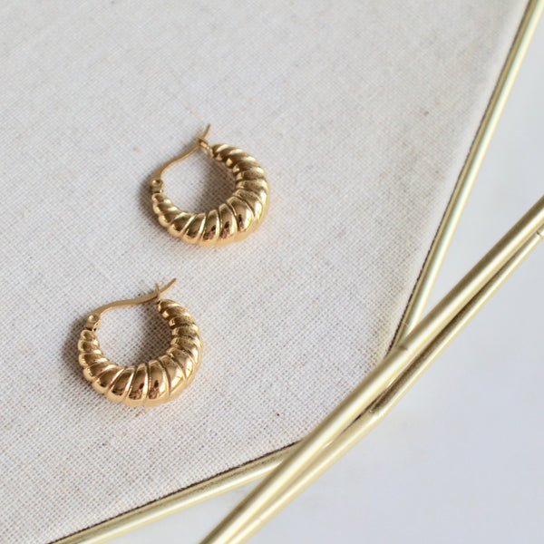 Croissant golden hoops - Lily Lough Jewelry