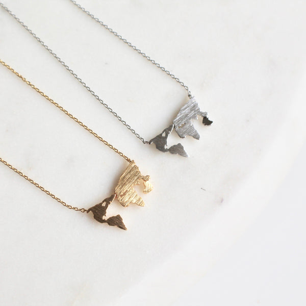 World map necklace - Lily Lough Jewelry
