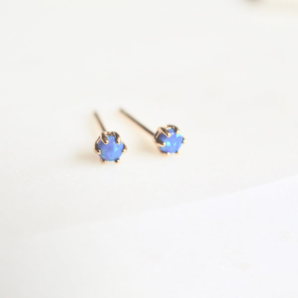 Tiny opal stones studs - Lily Lough Jewelry