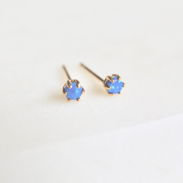 Tiny opal stones studs - Lily Lough Jewelry