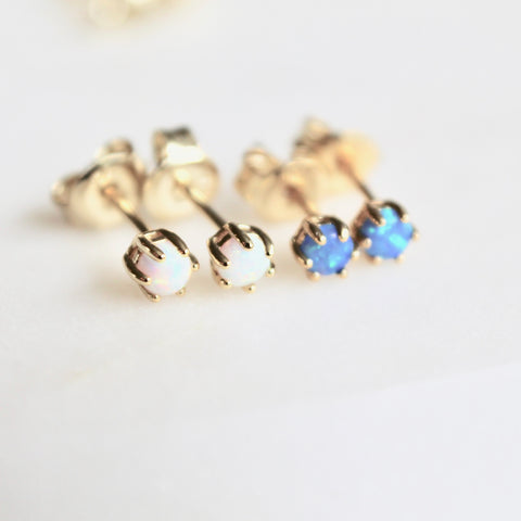 Tiny opal stones studs - Lily Lough Jewelry