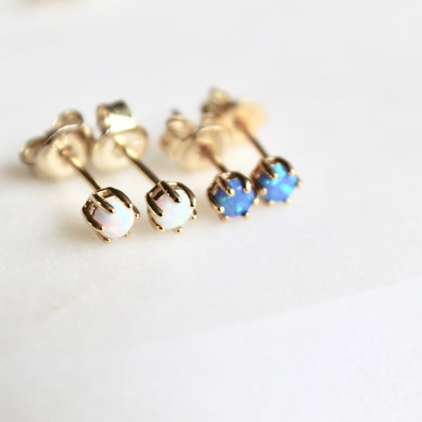 Tiny opal stones studs - Lily Lough Jewelry