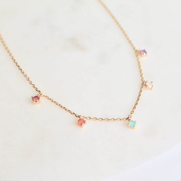 Multi stones charms necklace - Lily Lough Jewelry