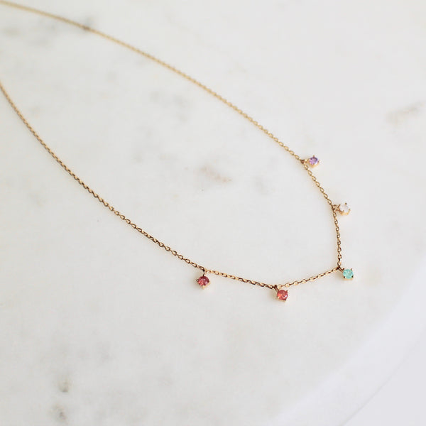 Multi stones charms necklace - Lily Lough Jewelry