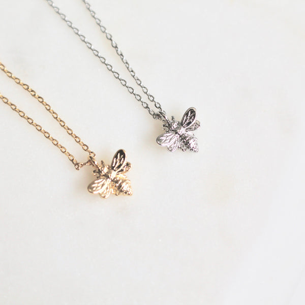 Tiny Bee necklace - Lily Lough Jewelry