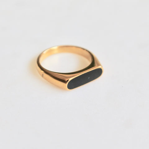 Black enamel ring - Lily Lough Jewelry