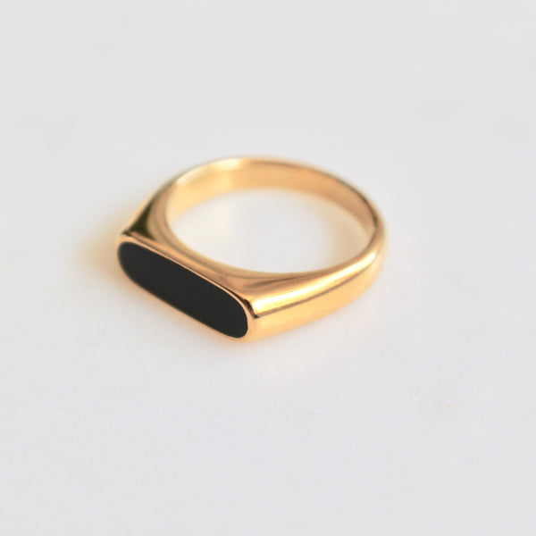 Black enamel ring - Lily Lough Jewelry