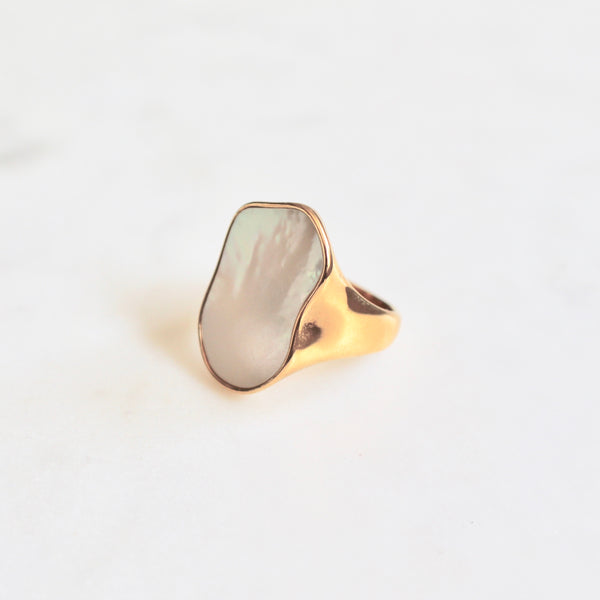 Mother of pearl signet ring - Lily Lough Jewelry