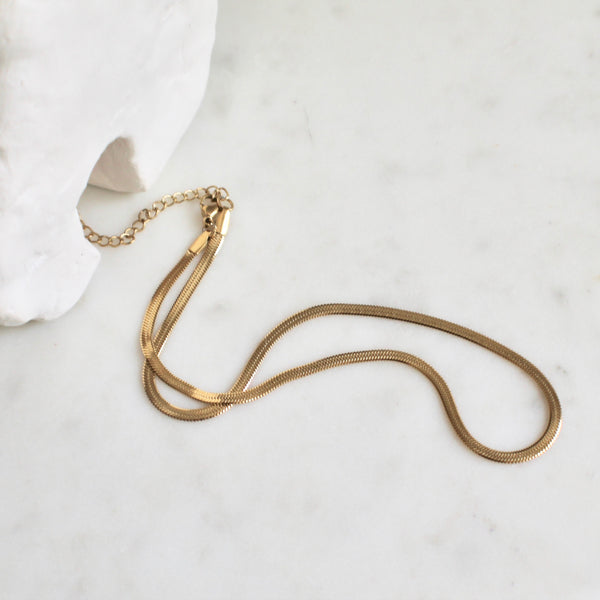 Herringbone chain necklace 3 mm - Lily Lough Jewelry