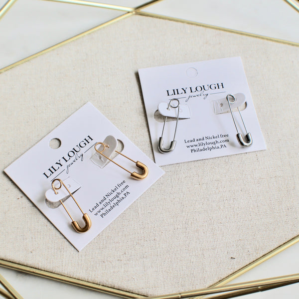 Safety pin earrings - Lily Lough Jewelry