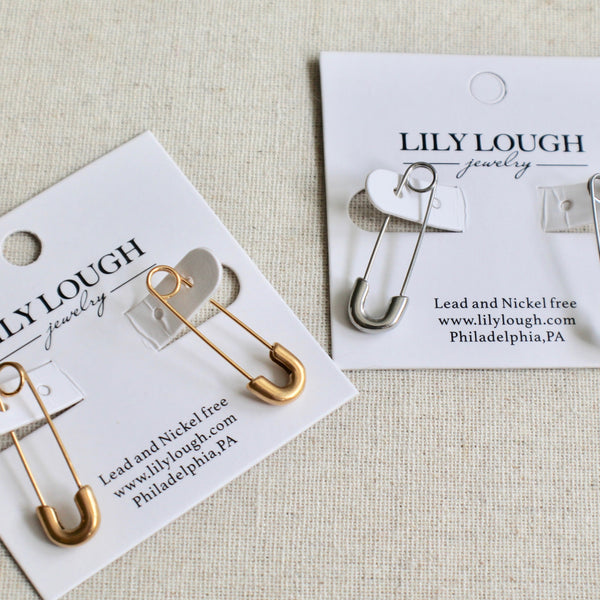 Safety pin earrings - Lily Lough Jewelry