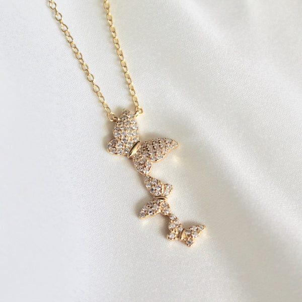 Butterfly drop necklace