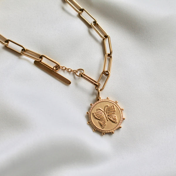 Butterfly coin bracelet
