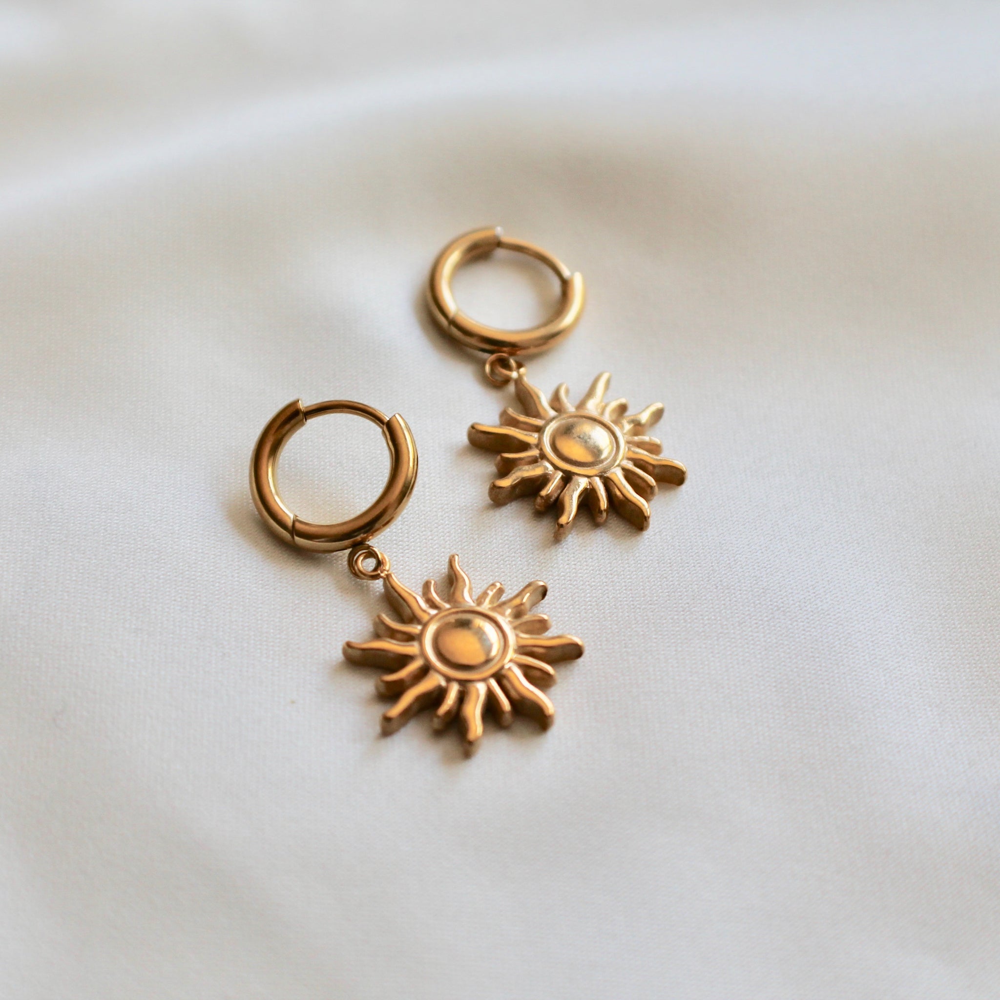 Sun gold huggies earrings